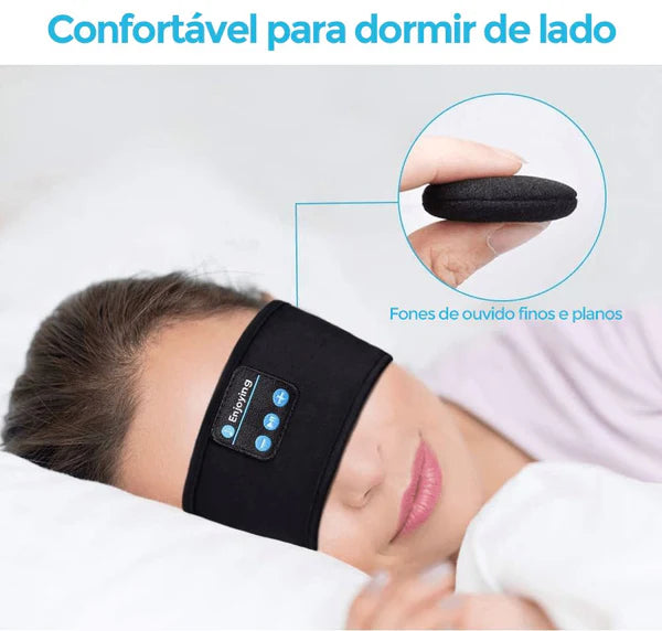 Faixa com Fone Bluetooth para dormir confortável ou práticas esportivas.